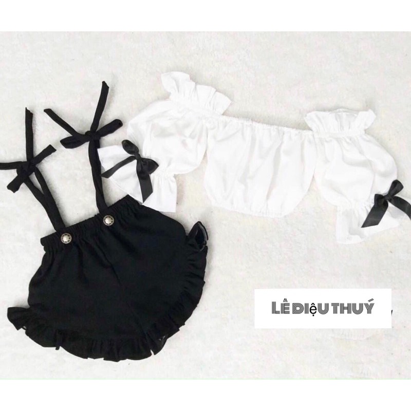 Set yếm cho bé gái, yếm quần