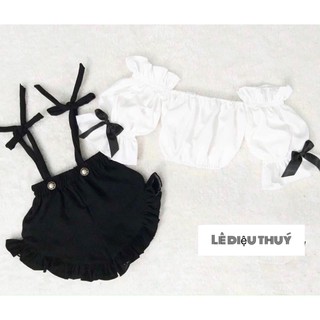 Set yếm cho bé gái, yếm quần