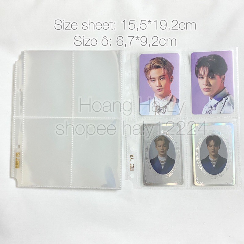 [Mã 12LSSALE giảm 100% đơn 50k] SHEET ĐỰNG BÀI/CARD MEET 4 Ô SIZE A5