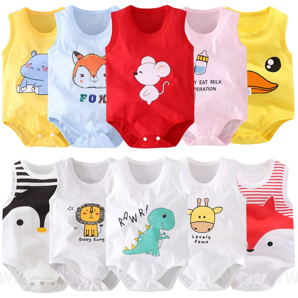 Áo liền quần cotton chủ đề hoạt hình cho bé từ 0-24 tháng tuổi dễ thương xinh xắn