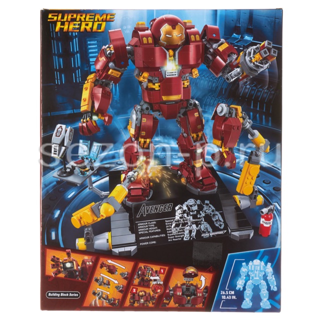 Lắp ráp Heroes Asemble SY1041 + 07101+ 10833 - Bộ giáp của người sắt cỡ lớn