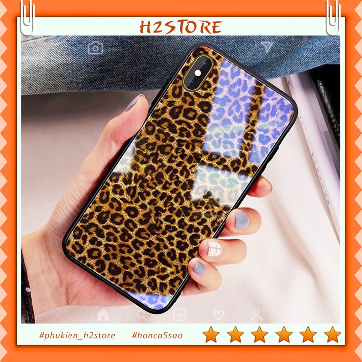 Ốp iphone kính hình báo đốm ngựa vằn cho iphone 6 s plus 7 8 plus Xr X s max 11 11 pro max 12 mini 12 pro max