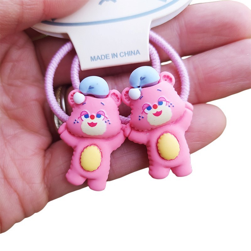 Set 2 Dây Cột Tóc Co Giãn Hình Khủng Long/Quả Dứa Dễ Thương Dành Cho Bé Gái