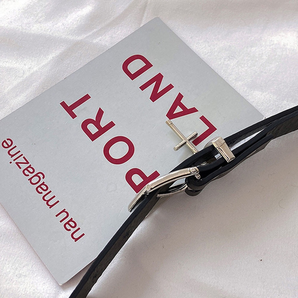 Thắt Lưng Da PU Khóa Chữ Thập Đơn Giản Thời Trang 2023 Cho Nữ