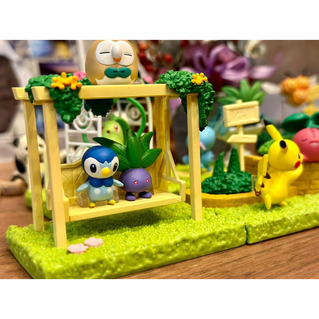 Mô Hình Đồ Chơi Pokemon Re-ment Garden Series Chikorita, Eevee, Budew, Cherrubi, Wooper, Rowlet, Teddiursa