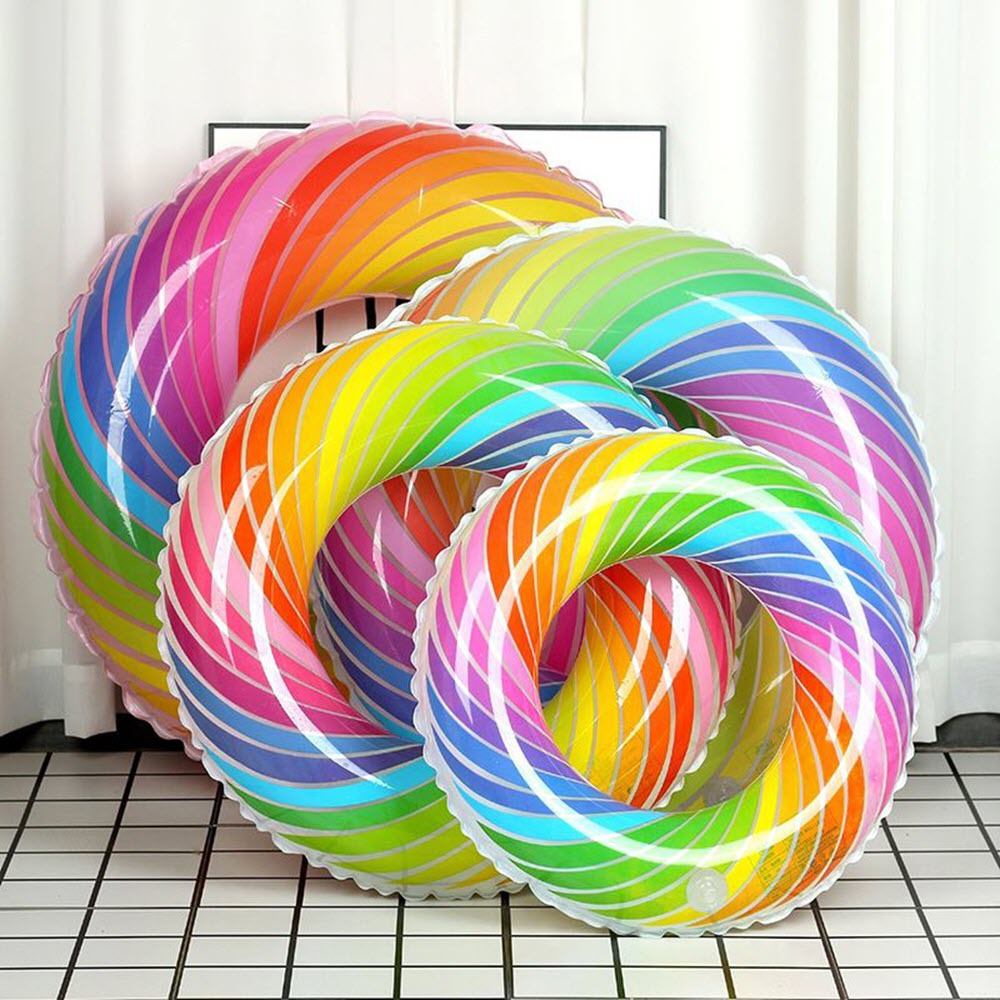 Phao bơi hình tròn in hoạ tiết vòng xoắn colorful Sportslink