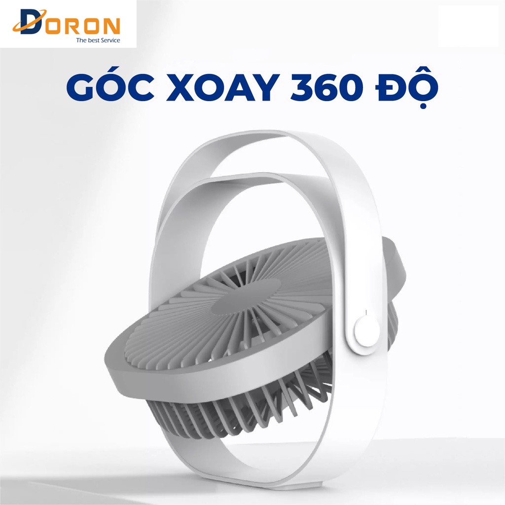Quạt Mini Để Bàn M102, Quạt Tích Điện Dung Lượng Pin 4000 mAh, 3 Chế Độ Gió, Xoay 360 Độ