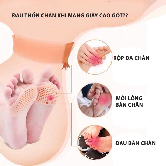 Lót giày silicon đệm êm bàn chân trước, cao su tổ ông mềm và thoáng khí