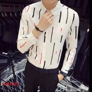 Áo sơ mi nam họa tiết sọc in sm1322