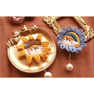 Bộ KIT DIY Tự Thêu DIY làm KIM CÀI ÁO Độc đáo Ghim cài túi xách - CẶP ĐÔI Van Gogh TỰ LÀM PIN Ghim Cài Zen Handmade