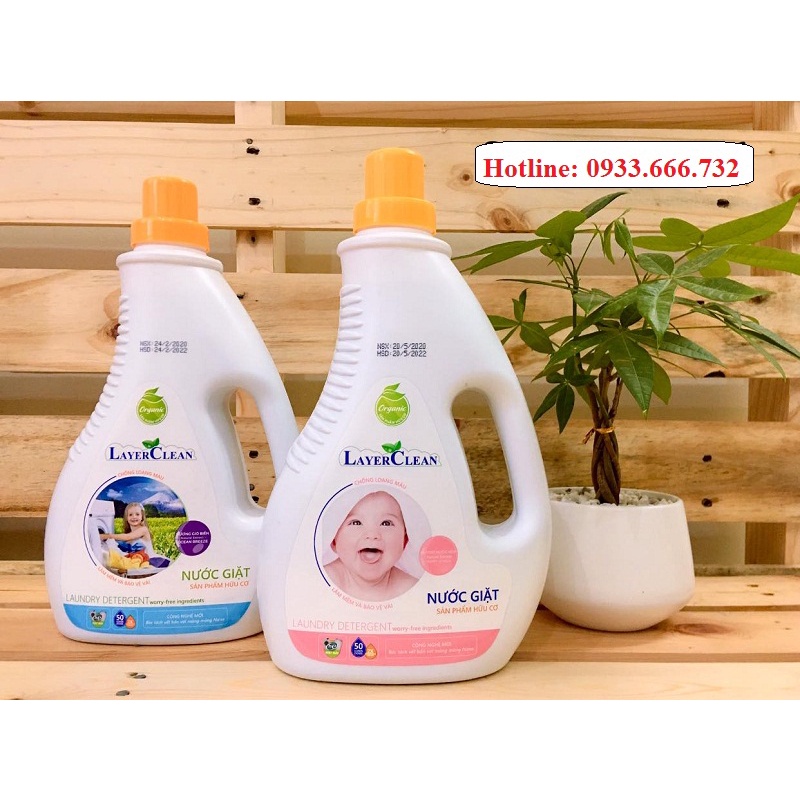 Nước Giặt Hữu Cơ LayerClean 2 lít Hương nước hoa - Bảo vệ và làm mềm vải, dưỡng da tay