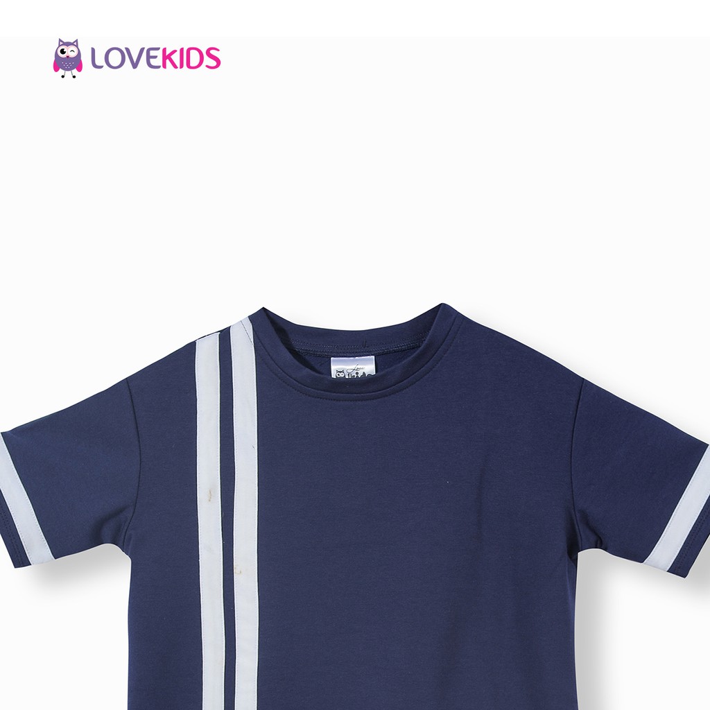 Váy thun xanh phối kẻ LK0213 - Lovekids