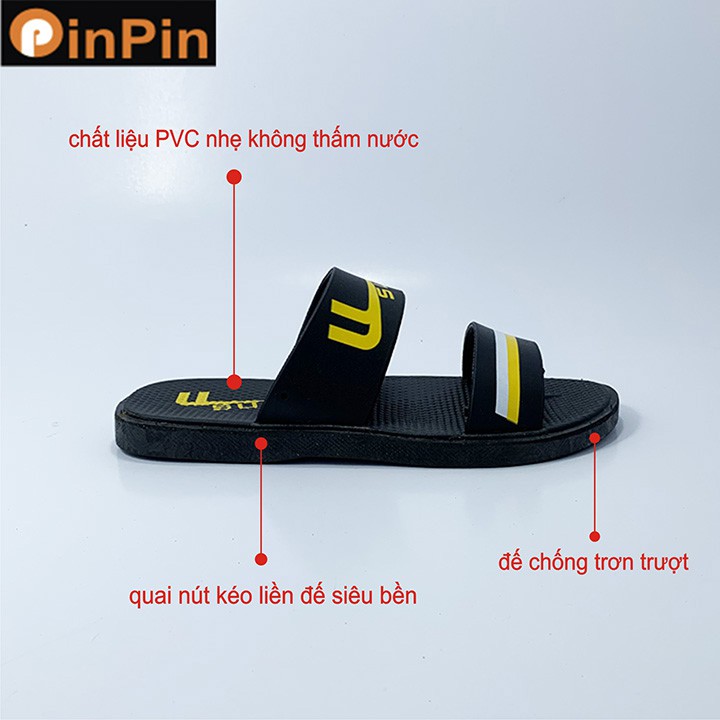 Dép nam đẹp PinPin chất liệu pvc nhẹ đa năng đế chống trơn không thấm nước - hh015