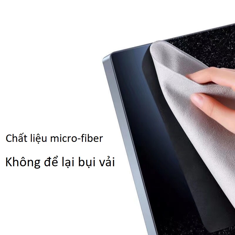 Khăn lau micro-fiber chuyên dụng hai lớp cho màn hình laptop điện thoại máy tính bảng ipad apple watch máy ảnh Vu Studio