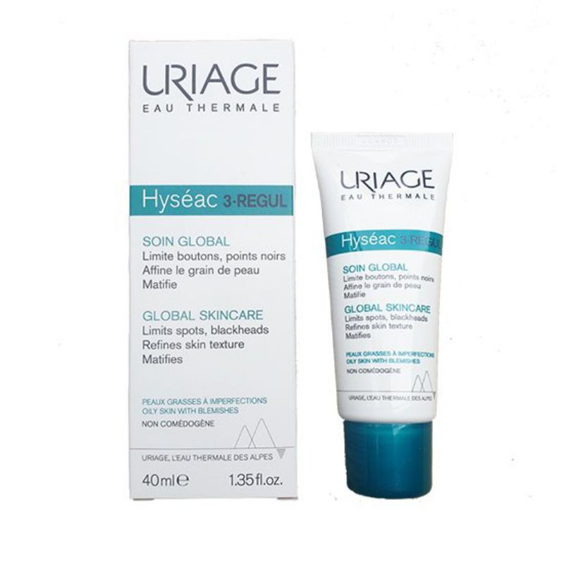 Uriage Hyséac 3-Regul Global 40ml - Kem Ngăn Ngừa Mụn Trứng Cá Tổng Hợp