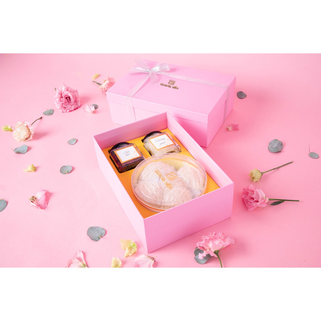 [HỘP QUÀ CAO CẤP] HỘP QUÀ GIẤY/GỖ CAO CẤP - 1 YẾN TINH CHẾ 50/100 + 1 HŨ TÁO ĐỎ - ĐẠI CÁT QUANG YẾN | BigBuy360 - bigbuy360.vn