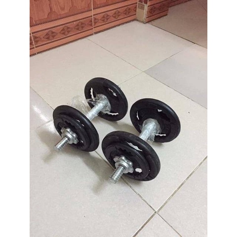 Bộ 2 Đòn Tạ Tay - 24kg Tạ Zasami (Gồm 2 Đòn Tạ Và 8 bánh tạ mức tạ 3kg )