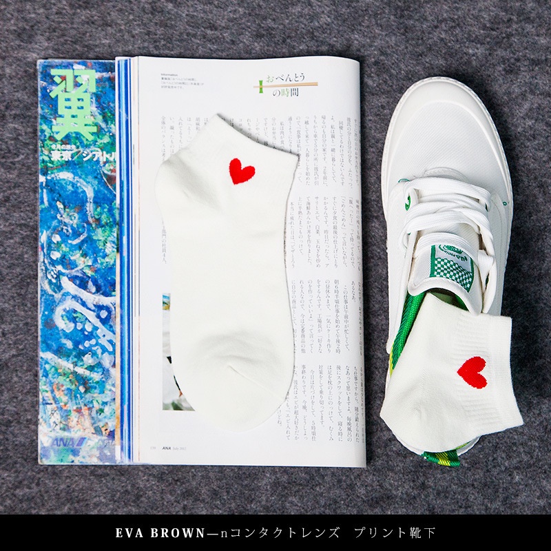 Combo 5 Đôi Tất / Vớ Nam Nữ Cổ Ngắn Hình Tim Hàn Quốc Siêu Xinh Chất Cotton Thấm Hút Chống Hôi Chân _ TSDL32