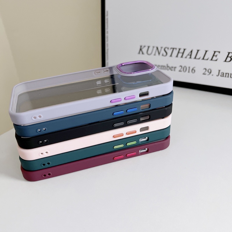 Ốp Điện Thoại Cứng Hình Vuông Có Khung Mạ Cho iPhone 14 13 12 11 Pro Max XS XR X 8 7 Plus + SE 2020