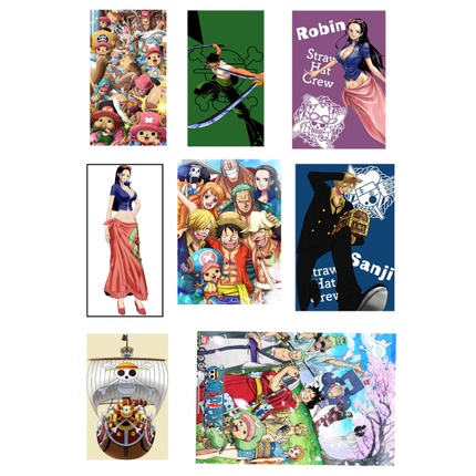 Bộ 40 Sticker hình dán ONE PIECE, sticker pvc, decal dán laptop