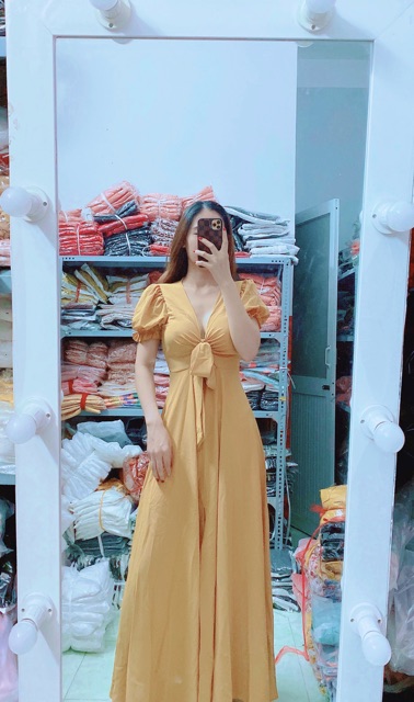 [FREESHIP] Đầm Maxi Trắng Vàng Váy Maxi Đi Biển | BigBuy360 - bigbuy360.vn