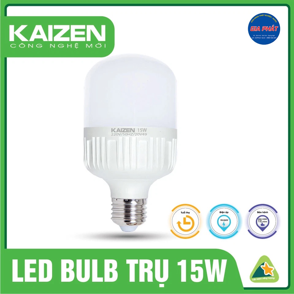Bóng đèn LED Trụ Nhựa KAIZEN 5W-10W-15W-20W