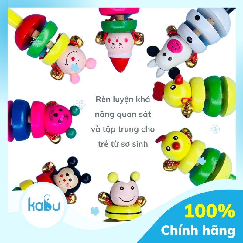 Lục Lac, Xúc Xắc Gỗ Hình Thú Tăng Vận Động Cầm Nắm, Kích Thích Thính Giác Cho Bé Từ Sơ Sinh