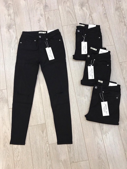 QUẦN JEAN ĐEN TRƠN LƯNG CAO ( loại 1)
