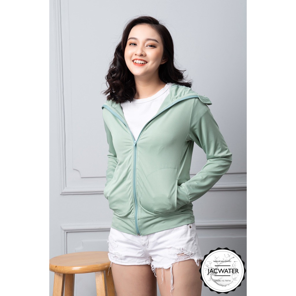 Áo chống nắng nữ 2 lớp dày dặn, vải thông hơi chống tia uv màu trơn thời trang JACWATER V380 | BigBuy360 - bigbuy360.vn