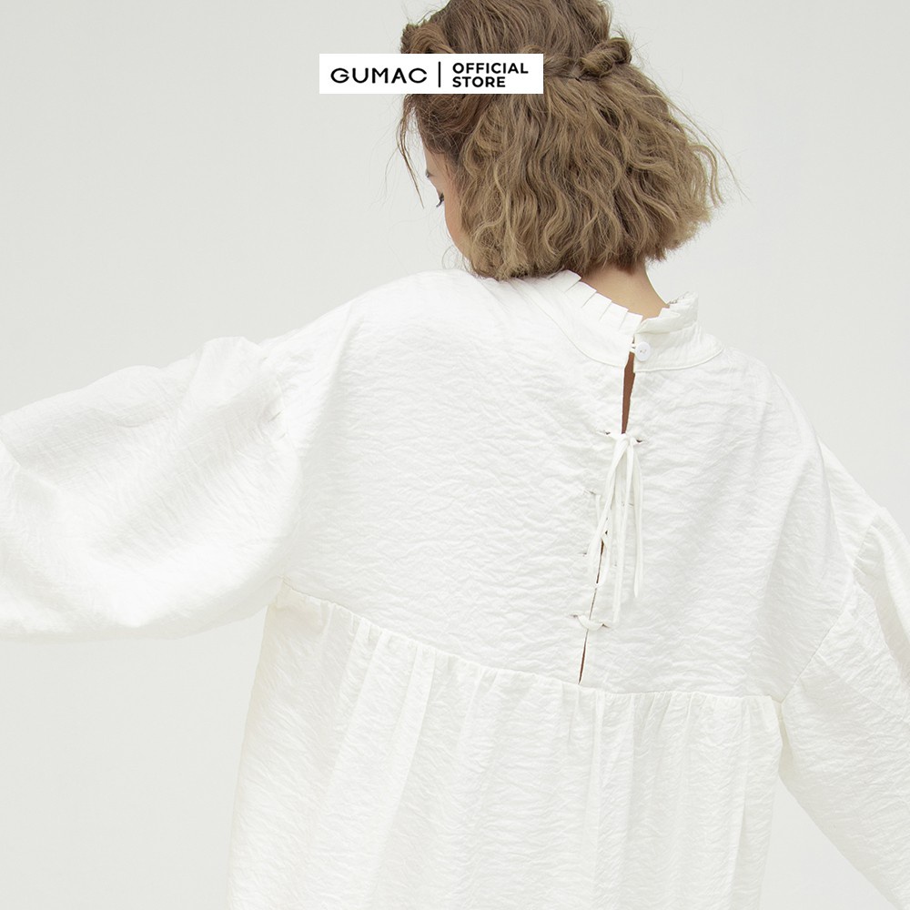 [Mã WABR0101 giảm 10% đơn 99K] Đầm nữ babydoll tay dài GUMAC màu trắng freesize DB5103 | BigBuy360 - bigbuy360.vn
