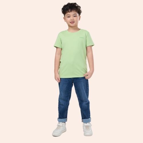 Áo thun trơn cho bé lớn YODY phông tay ngắn, vải cotton co giãn, thoáng mát, mềm mịn TSK5117