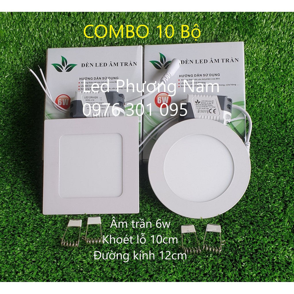 [COMBO 10] Đèn âm trần 6w siêu sáng (khoét lỗ 105mm)