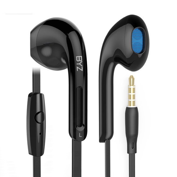 Bộ 2 Tai Nghe Dây BYZ BS-S720 in-ear dây dẹt chống rối rắc 3.5mm đàm thoại nghe nhạc (Trắng)
