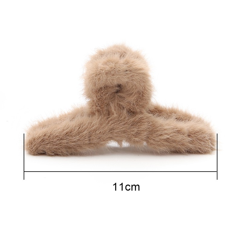 Kẹp tóc BEADIA đính lông chồn nhân tạo phong cách thời trang cho nữ với nhiều màu tùy chọn