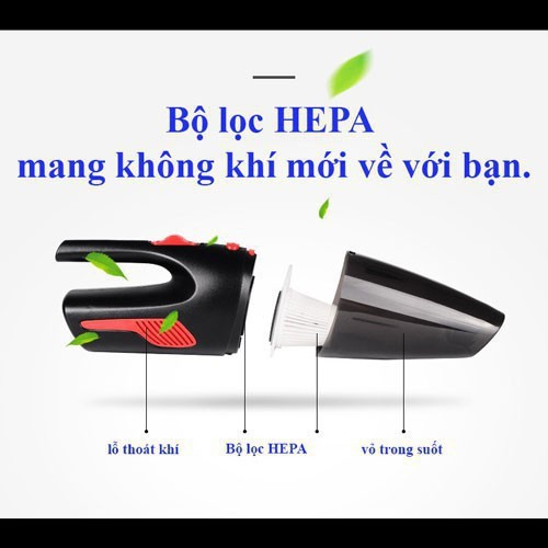 [ BH 1 NĂM ] Máy hút bụi cầm tay cho ô tô và gia đình loại cắm tẩu 12V Công suất 120W Chính hãng AKASI - MH__SHOP