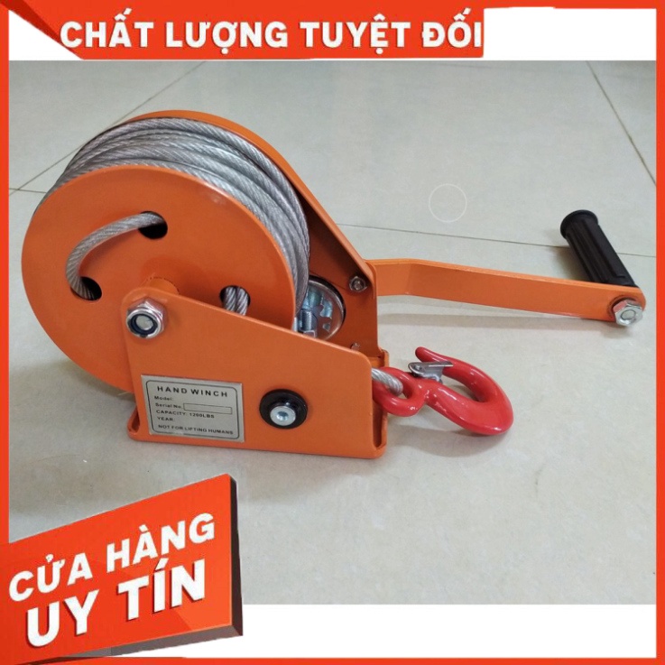 Tời quay tay cáp bọc 20m- tải trọng 670kg