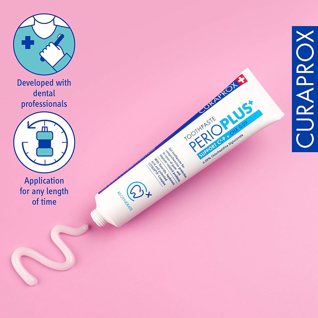 [HÀNG TẶNG] Kem đánh răng ngăn ngừa viêm nướu Curaprox Perio Plus Support CHX 0.09% 75ml dạng gel