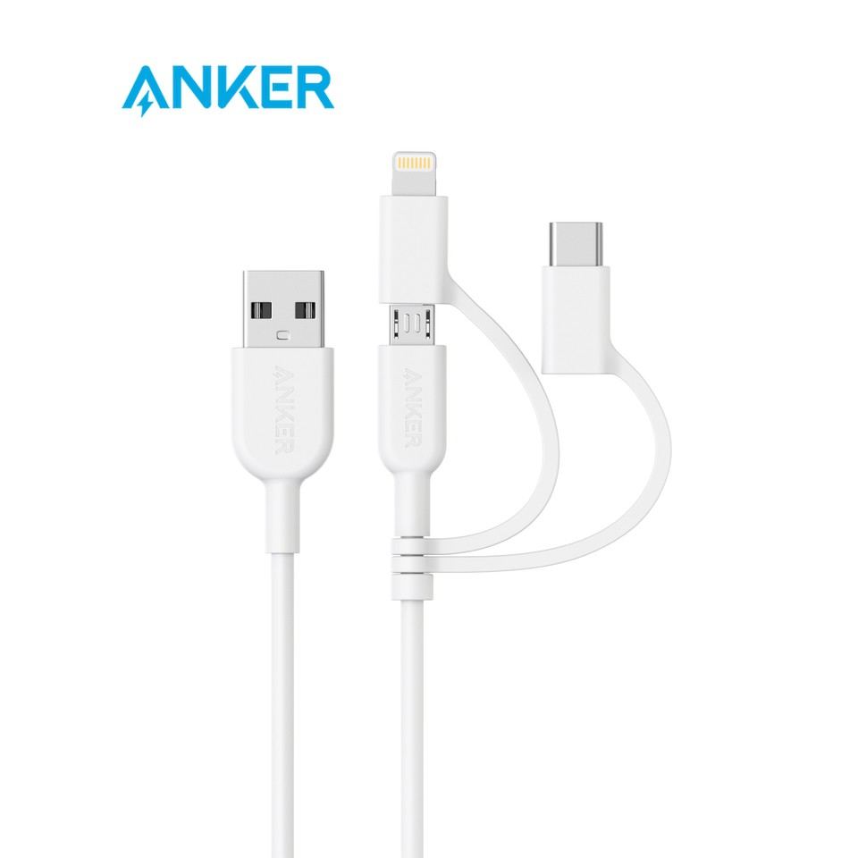 Cáp Sạc Anker A8436 Powerline Ii 3 Trong 1 Dài 0.9m