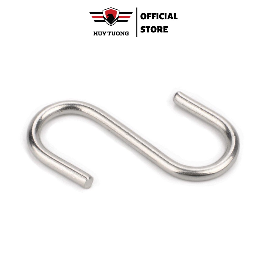 Bộ 10 móc treo đồ thiết kế hình chữ S, chịu lực móc 20kg, chất liệu inox không gỉ - HUY TUONG