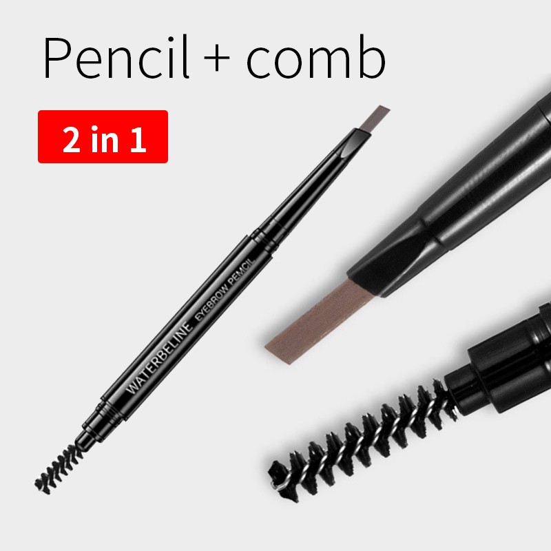 3g Bút kẻ lông mày PFFEE 2 trong 1 siêu mịn chống thấm nước lâu trôi 5 màu sắc tùy chọn thời trang