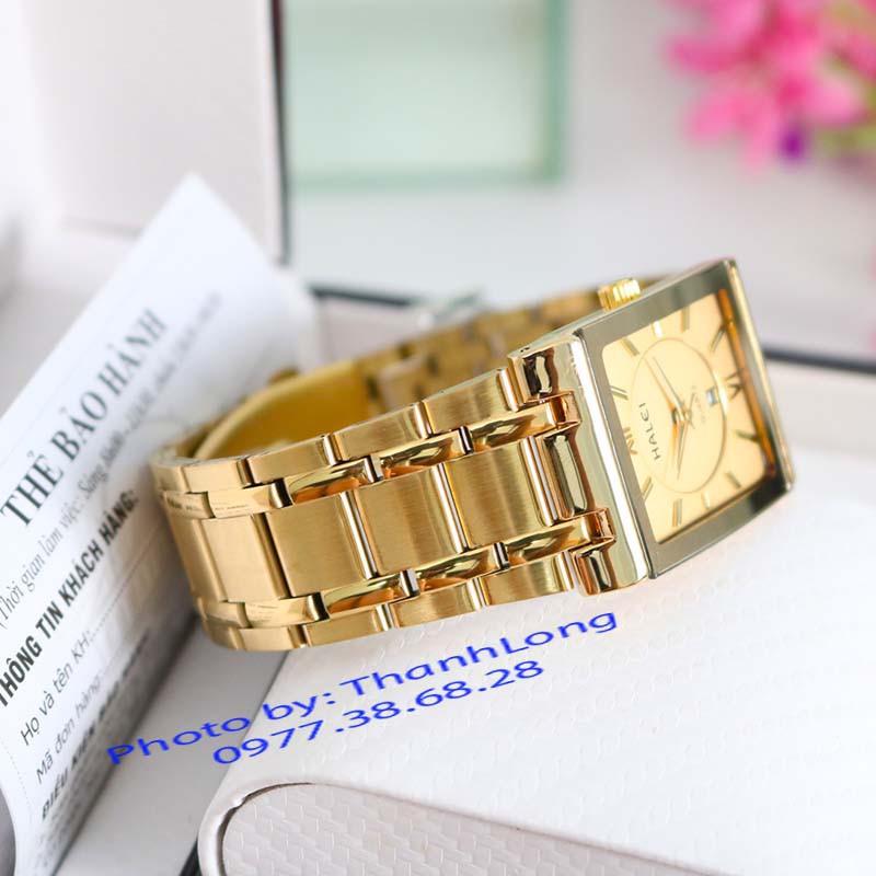 (CHUẨN MEN) Đồng hồ nam HALEI H050604 Đẳng cấp doanh nhân mặt vuông dây thép cao cấp sang trọng