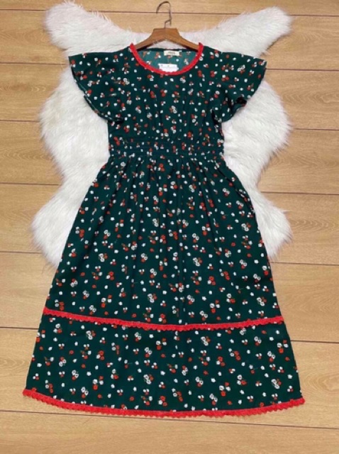 Đầm Liền Sát Nách Cổ Tròn Phối Họa Tiết Hoa Nhí - Váy Liền Tay Bèo Chân REN Siêu Xinh | BigBuy360 - bigbuy360.vn