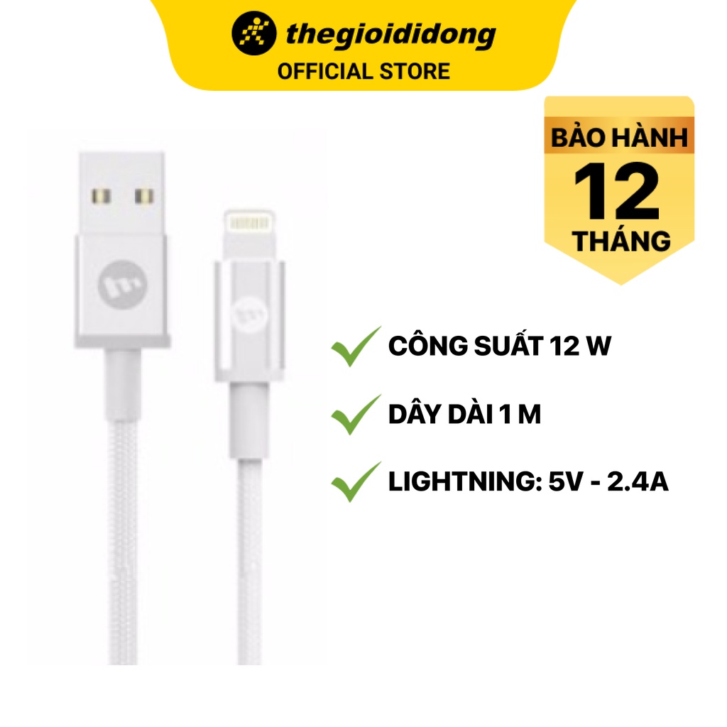 Cáp Lightning MFI 1m Mophie