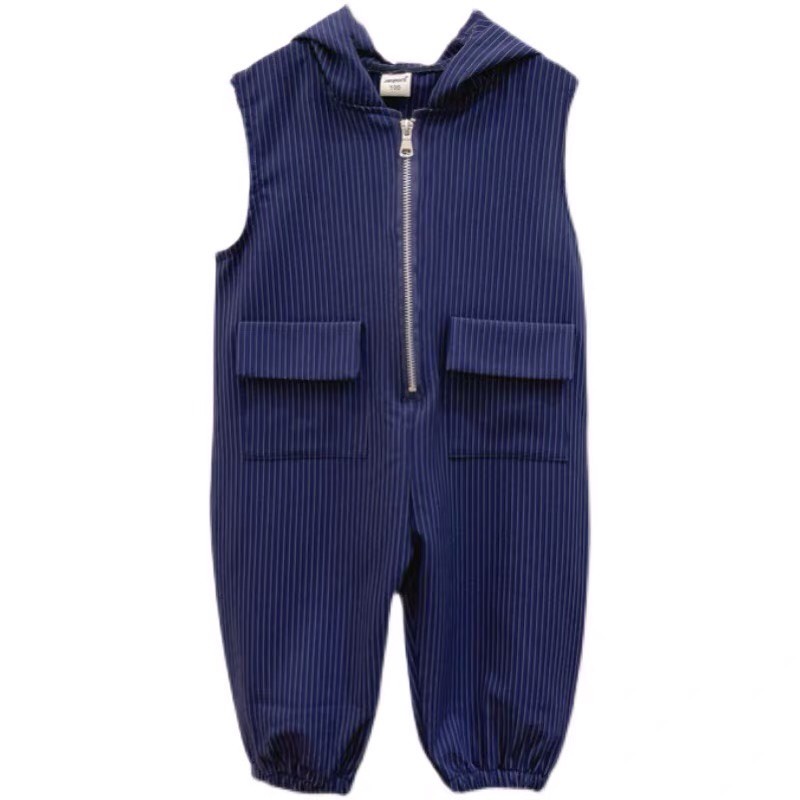 Bộ Đồ Liền Thân Áo Kẻ Có Mũ Cho Bé Gái, Bộ Body Cho Các Bé Từ 8 Đến 17kg Thời Trang Trẻ Em BETHOKIDS