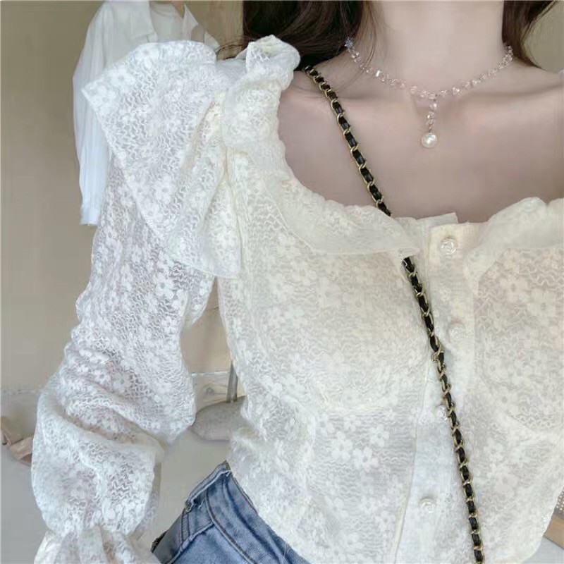 Áo crop gen trắng