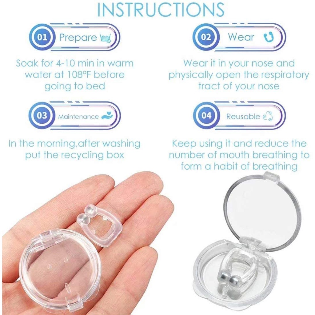 1 Dụng Cụ Kẹp Mũi Chống Ngáy / Chống Ngáy Từ Tính Tiện Dụng Cho Nam Và Nữ