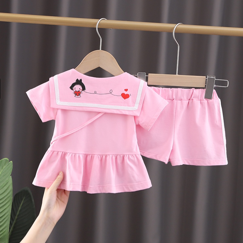 0 - ⚡ SIÊU SALE ⚡ - Bộ mùa hè bé gái cotton mát đẹp - HG100
