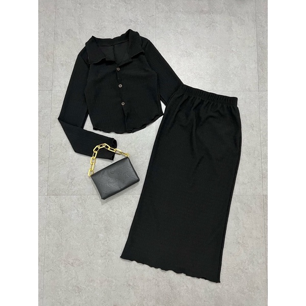 Set áo tay dài + chân váy