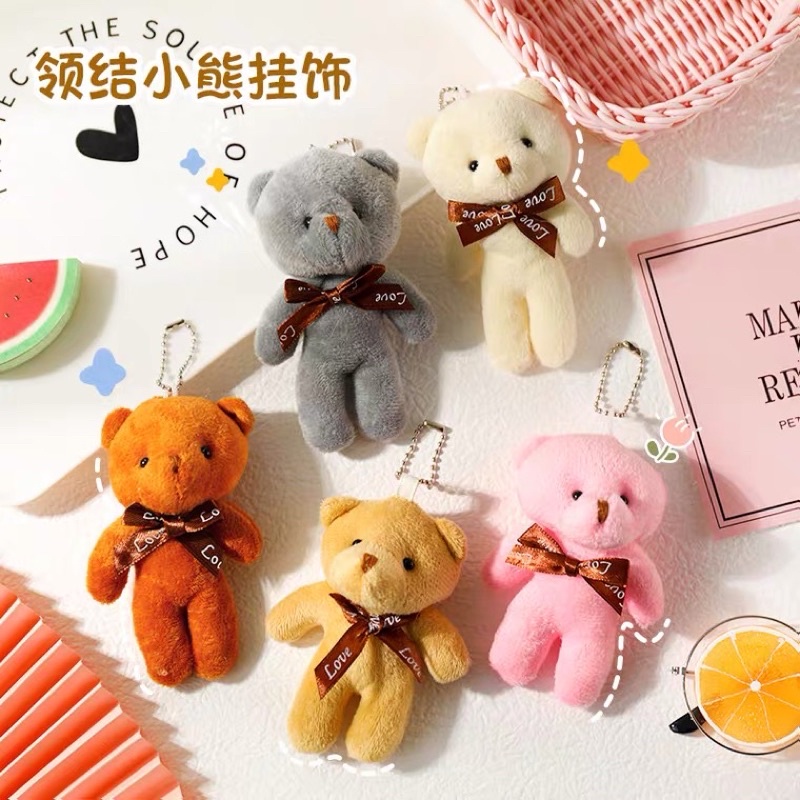 🪁 Móc khoá gấu nơ nhồi bông treo cặp xinh xắn cute 2 màu  HÀNG CÓ SẴN