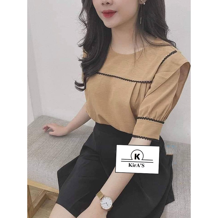 ÁO SƠ MI NỮ CHẤT ĐŨI MỀM MỊN NHÚN NGỰC BÈO VAI VIỀN LƯỢN SÓNG CỰC XINH YUKIKO AM05